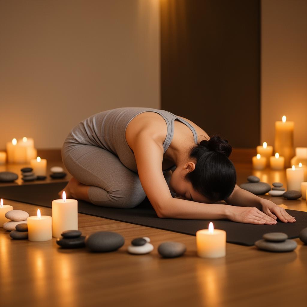 キャンドルの中でリラックスヨガ